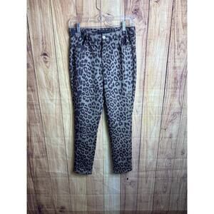 Hyfve Leopard Print Suede Like Pants Women's Size M